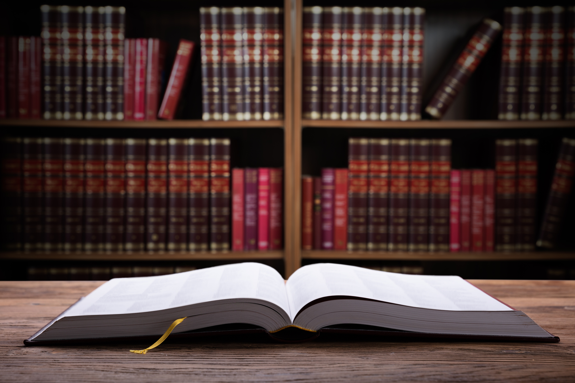 Law Book On Wooden Desk